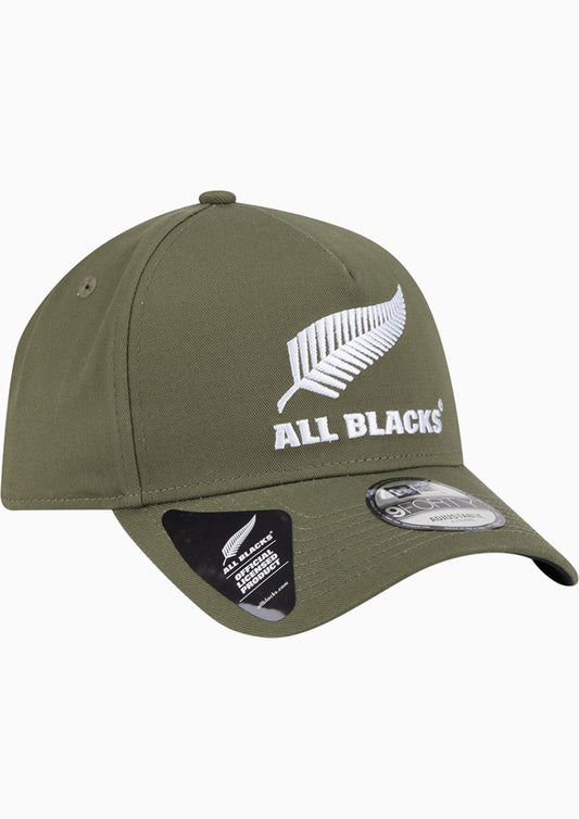 NEW ERA ALL BLACKS 9FORTY A-FRAME CAP (NEW OLIVE/WHITE)