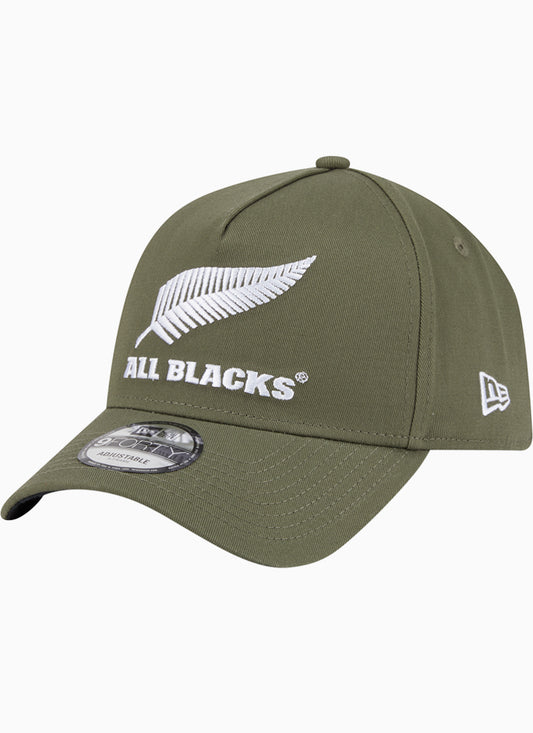 NEW ERA ALL BLACKS 9FORTY A-FRAME CAP (NEW OLIVE/WHITE)