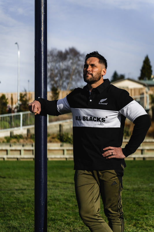 ALL BLACKS L/S RETRO HEAVYWEIGHT POLO