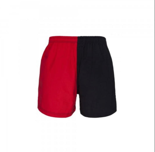 CANTERBURY MEN’S COTTON TWILL HARLEQUIN SHORT WITH POCKETS BLACK/RED